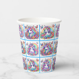 Vasos De Papel Copas de Fiestas de Unicornio brillantes - conjunt
