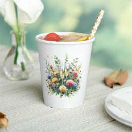 Vasos De Papel Copas de Jardín de Champán Floral