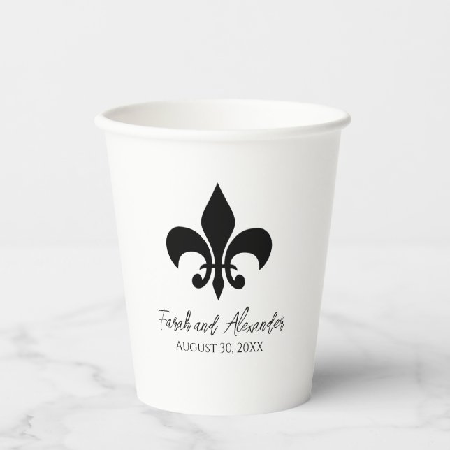 Vasos De Papel Copas de papel Boda Fleur de Lis (Anverso)