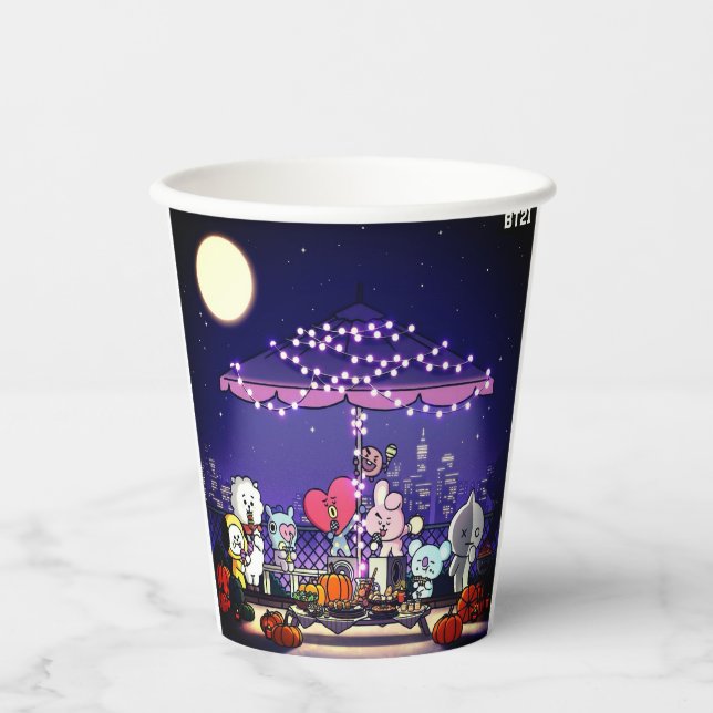 Vasos De Papel Copas de papel con BT21 para Halloween (Anverso)