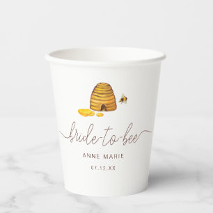 Vasos De Papel Copas de papel de bebida de novia a abeja