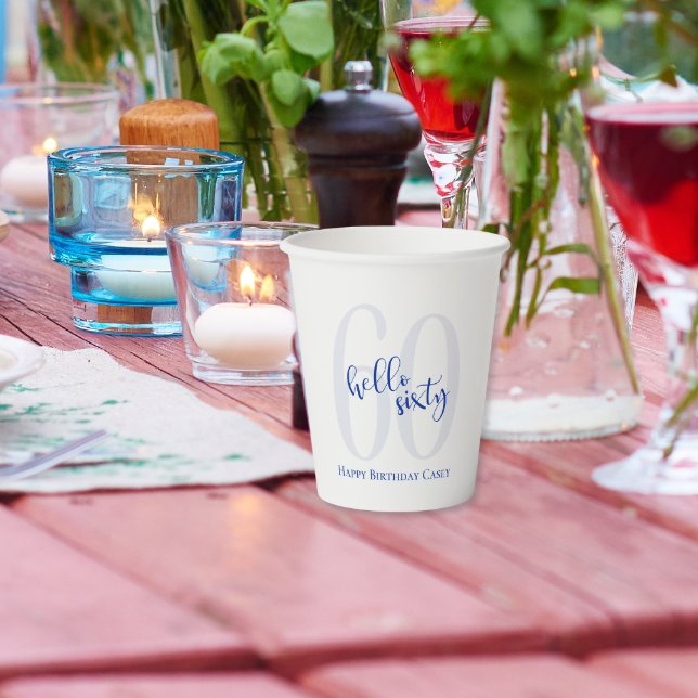 Vasos De Papel Copas de papel de cumpleaños 60 Blue de la Marina  (Subido por el creador)