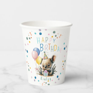 Vasos De Papel Copas de papel de cumpleaños de Koala