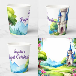 Vasos De Papel Copas de papel de cumpleaños del Castillo de la Pr