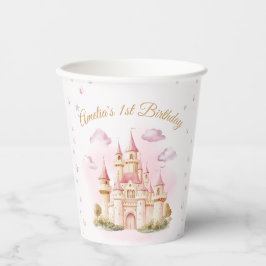 Vasos De Papel Copas de papel de cumpleaños del Castillo Princesa