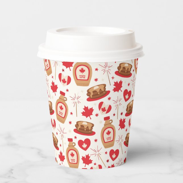 Vasos De Papel Copas de papel de Fiesta del Día de Canadá (Anverso)