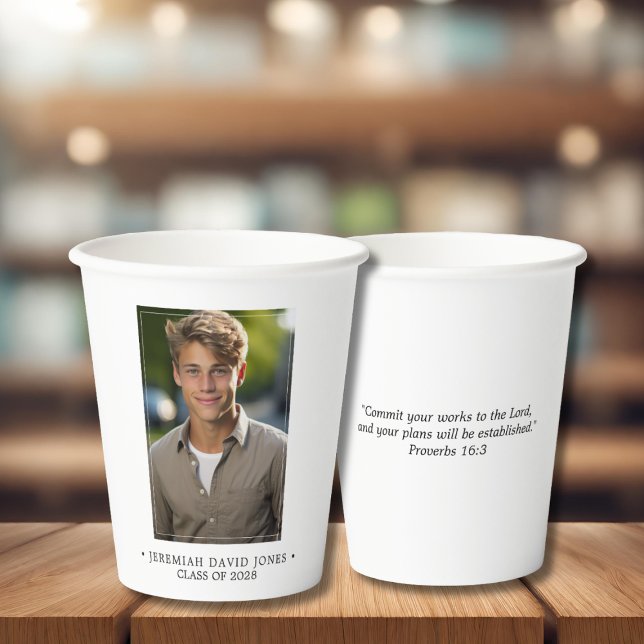 Vasos De Papel Copas de papel de graduación fotográfica simple y  (Subido por el creador)