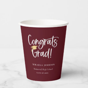 Vasos De Papel Copas de papel de grupo de graduación de guiones l