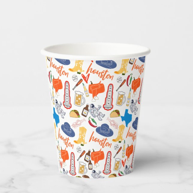 Vasos De Papel Copas de papel de Houston Texas (Anverso)