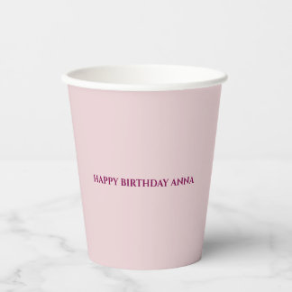 Vasos De Papel Copas de papel de la fiesta de cumpleaños rosada -