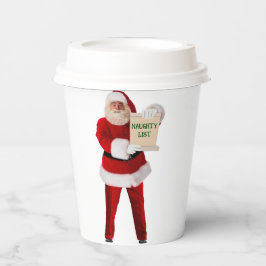 Vasos De Papel Copas de papel de lista traviesa de Santa