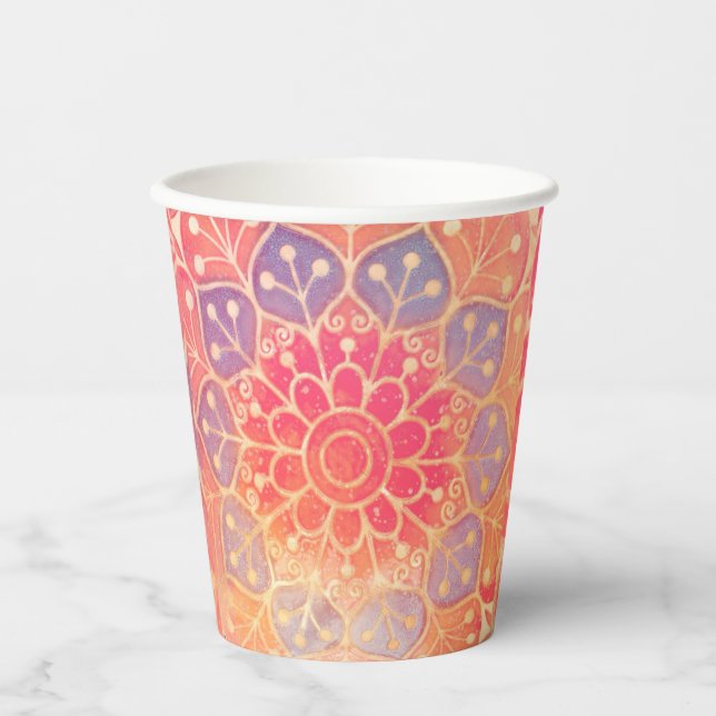 Vasos De Papel Copas de papel de Mandala (Anverso)
