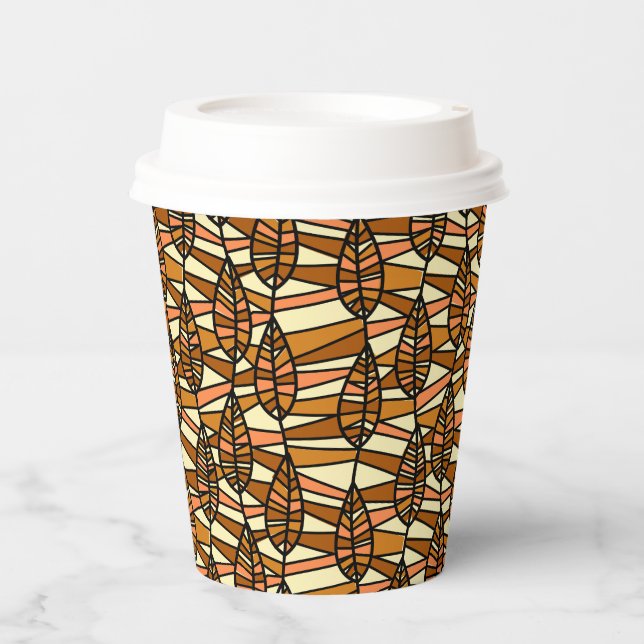 Vasos De Papel Copas de papel de otoño retro (Anverso)