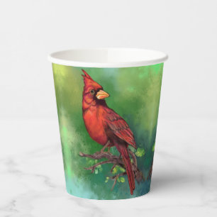 Vasos De Papel Copas de papel de pájaro del cardenal rojo del nor