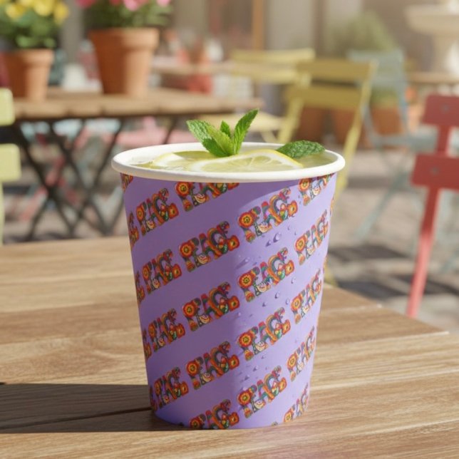 Vasos De Papel Copas de papel de paz (Subido por el creador)