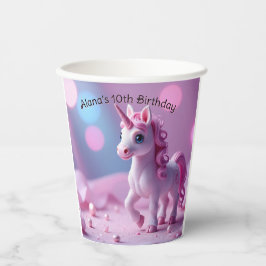 Vasos De Papel Copas de papel de Unicornio Pony Pink
