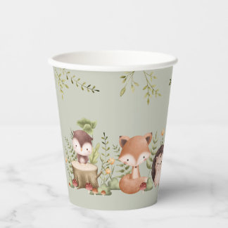 Vasos De Papel Copas de papel de Woodland Animals Baby Shower