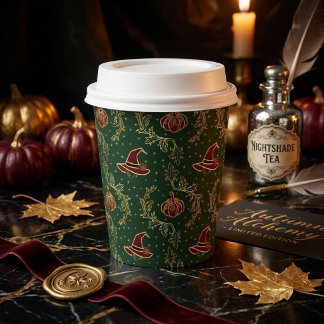 Vasos De Papel Copas de papel elegantes de brujería caprichosa pa