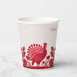 Vasos De Papel Copas de papel floral de la Turquía del Día de Acc