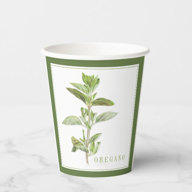 Vasos De Papel Copas de papel FRESCAS OREGANO - Verde (Anverso)