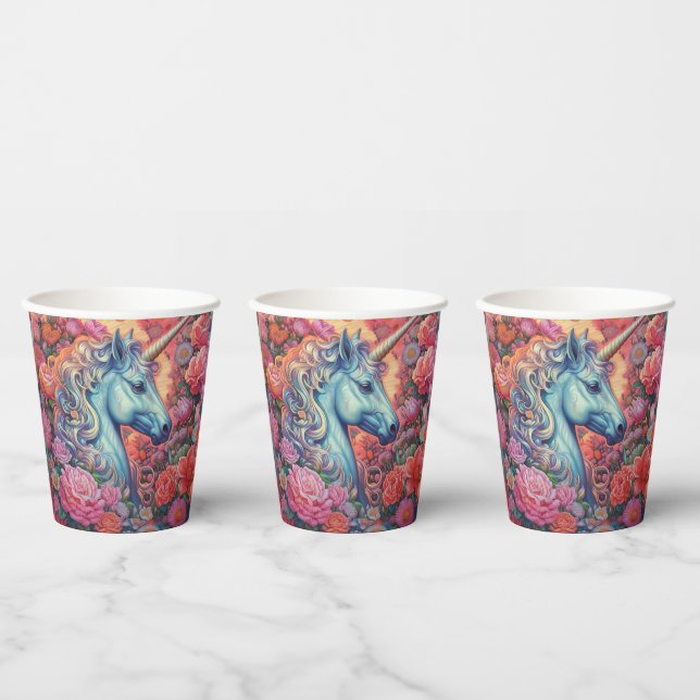 Vasos De Papel Copas de papel mágicas de unicornio (Multi)