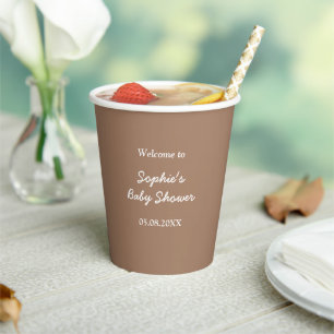 Vasos De Papel Copas de papel Minimalistas suaves de Baby Shower