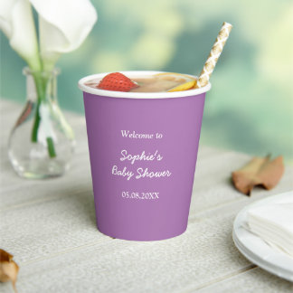 Vasos De Papel Copas de papel Minimalistas suaves de Baby Shower