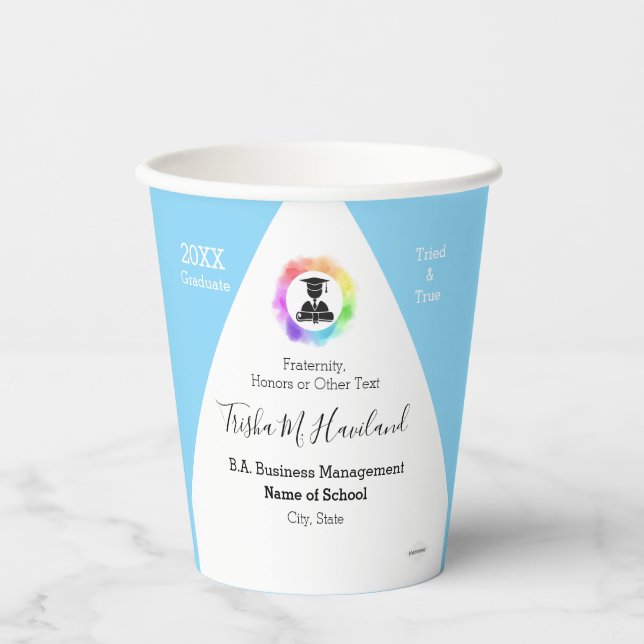 Vasos De Papel Copas de papel para graduados - Cuadros de papel H (Anverso)