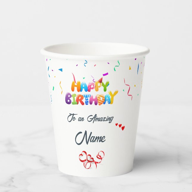 Vasos De Papel Copas de papel Personalizado únicas para fiestas d (Anverso)