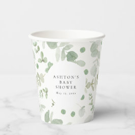 Vasos De Papel Copas de papel verdes de Baby Shower