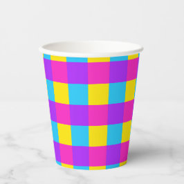 Vasos De Papel Copas Fiestas de Gingham brillantes - estilo 2