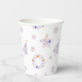 Vasos De Papel Copas Fiestas de Navidades púrpuras - set 3