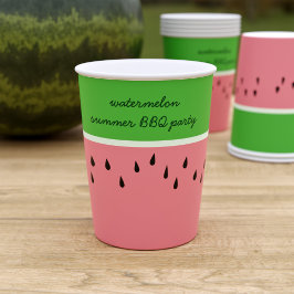 Vasos De Papel Copas modernas de papel de verano con sandía rosa