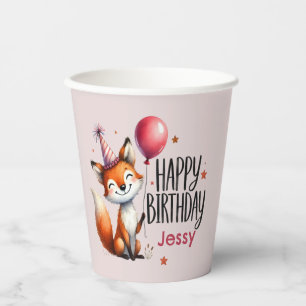 Vasos De Papel Copas personalizadas de papel de cumpleaños de Fox