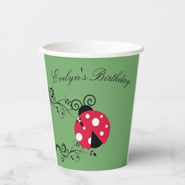 Vasos De Papel Copas personalizadas de papel de Lady Bug (Anverso)