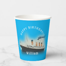 Vasos De Papel Copas Titanic Blue Birthday Paper