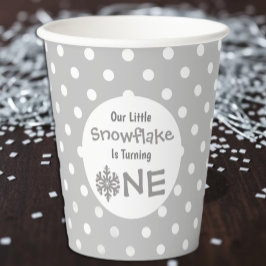 Vasos De Papel Copo de Nieve 1er Cumpleaños
