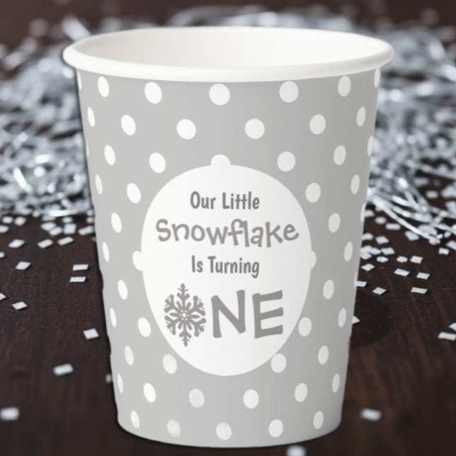 Vasos De Papel Copo de Nieve 1er Cumpleaños (Subido por el creador)