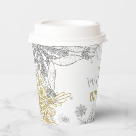 Vasos De Papel Copo de nieve de oro de oro de occidente