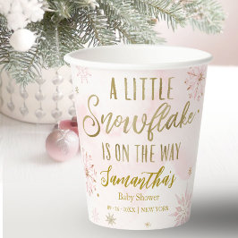 Vasos De Papel copo de nieve en camino Baby Shower