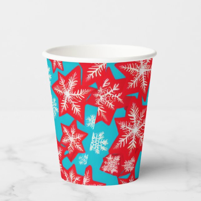 Vasos De Papel Copos de nieve (Anverso)