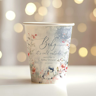 Vasos De Papel Copos de nieve de invierno Bebé su frío afuera Páj