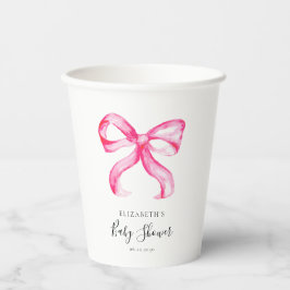 Vasos De Papel Coqueta elegante minimalista de Baby Shower Bow ro