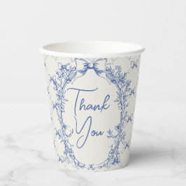 Vasos De Papel Coquette azul vintage floral