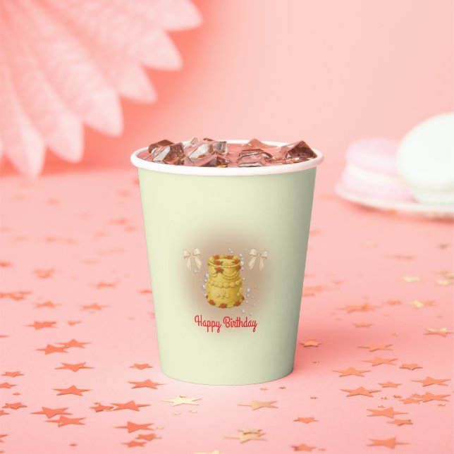 Vasos De Papel Coquette Birthday Paper Cups (in situ)