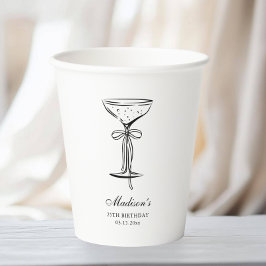 Vasos De Papel Coquette Champagne Blanco Moderno