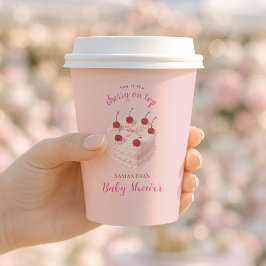 Vasos De Papel Coquette Cherry en Top Cake Baby Shower