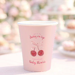 Vasos De Papel Coquette Cherry en Top Cake Baby Shower