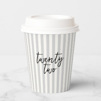 Vasos De Papel Coquette Disco Ball & Black Bow Gray Stripes