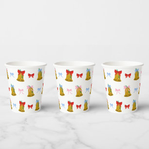 Vasos De Papel Coquette Navidades Bells y Bows Classic